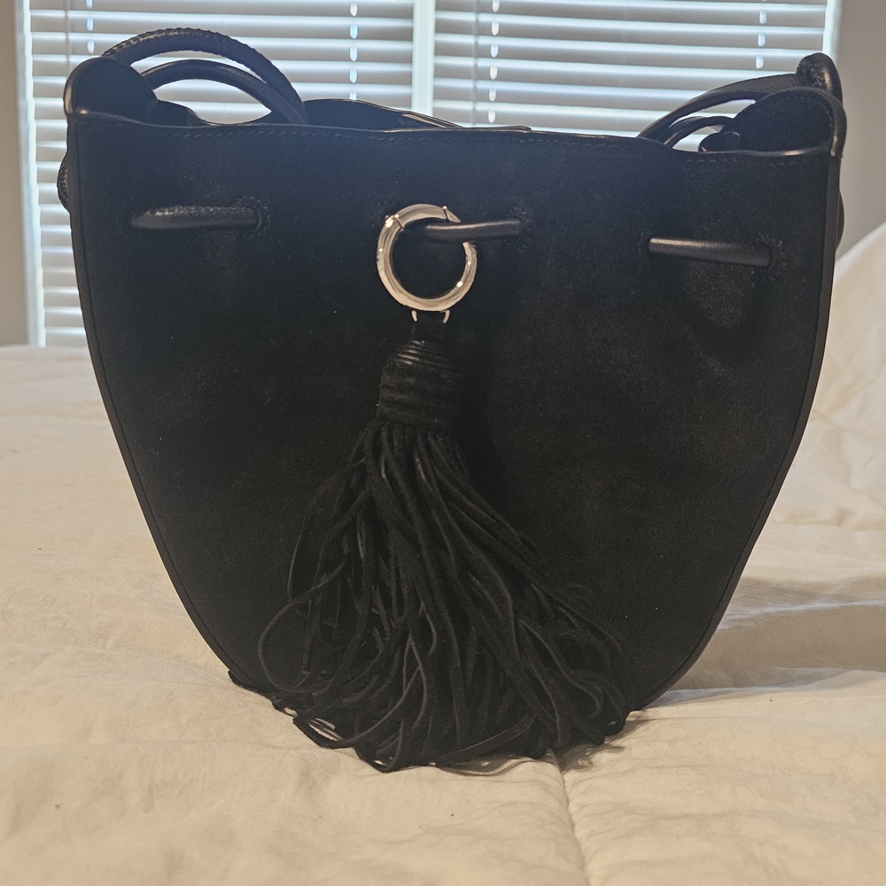 Rebecca Minkoff Black Suede Shoulder Bag - Picture 2 of 2